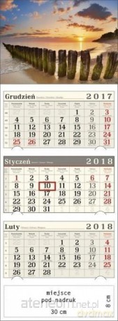 Kalendarz 2018 Trójdzielny Bałtycka Plaża [KALENDARZ]