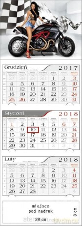 Kalendarz 2018 Trójdzielny Dziewczyna i Motor [KALENDARZ]