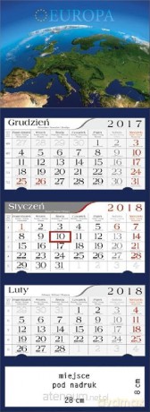 Kalendarz 2018 Trójdzielny Europa [KALENDARZ]