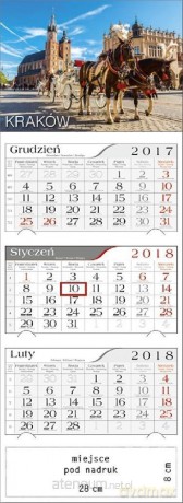 Kalendarz 2018 Trójdzielny Kraków [KALENDARZ]