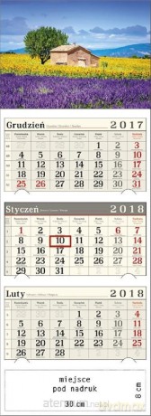 Kalendarz 2018 Trójdzielny Lawendowa Polana [KALENDARZ]