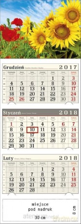 Kalendarz 2018 Trójdzielny Maki i Słoneczniki [KALENDARZ]