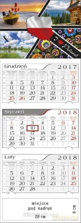 Kalendarz 2018 Trójdzielny Poland [KALENDARZ]