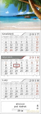 Kalendarz 2018 Trójdzielny Tropikalna Plaża [KALENDARZ]