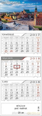 Kalendarz 2018 Trójdzielny Warszawa [KALENDARZ]
