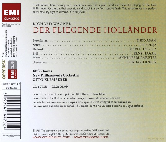Otto Klemperer: The Flying Dutchman [3CD]
