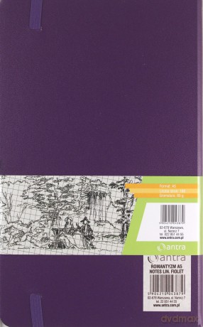 Notes A5 Linia Romantyzm Fiolet