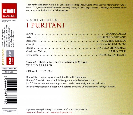 Tullio Serafin: I Puritani [3CD]