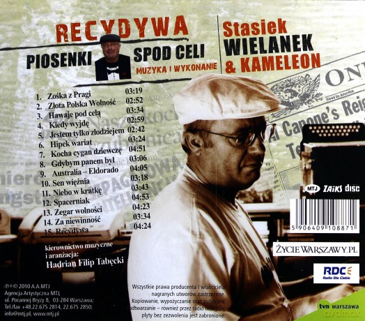 Stasiek Wielanek: Recydywa, Piosenki spod celi [CD]
