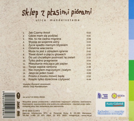 Sklep z Ptasimi Piórami: Ulica Mandelsztama (digipack) [CD]