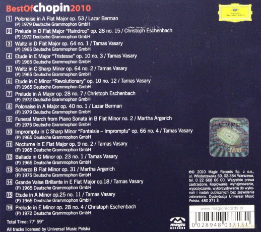 Best Of Fryderyk Chopin 2010 (digipack) [CD]