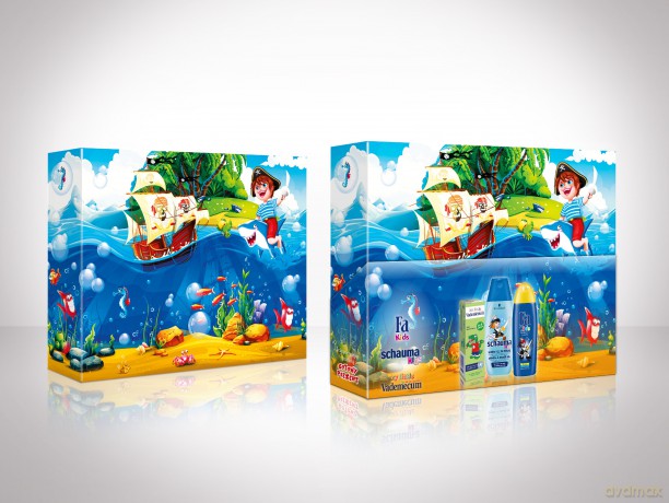 Fa zestaw prezentowy Kids Pirat pasta do zębów Vademecum + szampon Schauma Kids + żel pod prysznic Fa Kids