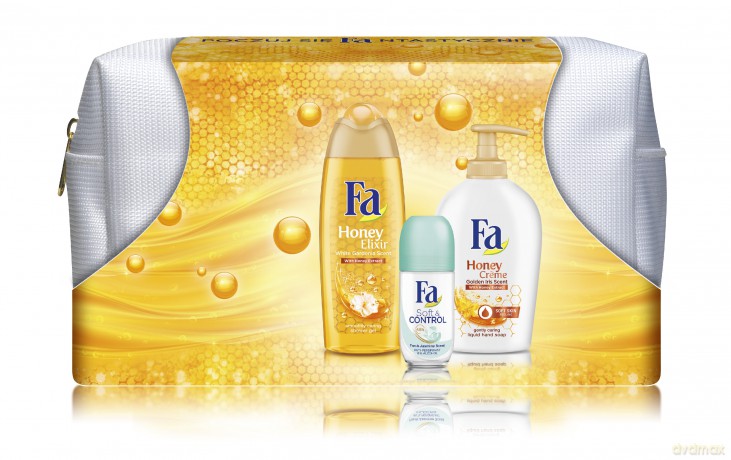 Fa zestaw prezentowy Woman Honey Elixir żel pod prysznic 250 ml + dezodorant 50 ml + mydło w płynie 250 ml + kosmetyczka