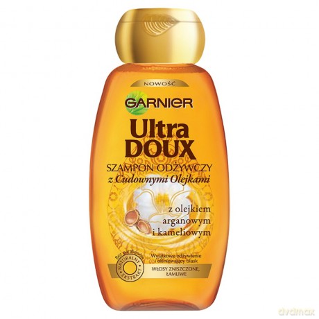 Garnier Ultra Doux Szampon odżywczy z Cudownymi Olejkami do włosów zniszczonych i łamliwych 250 ml