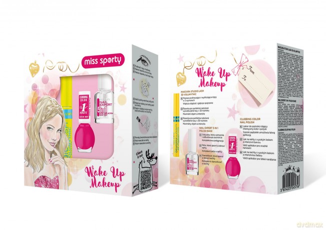 Miss Sporty Zestaw prezentowy Wake Up Makeup (maskara SLV + odżywka do paznokci + lakier 075)
