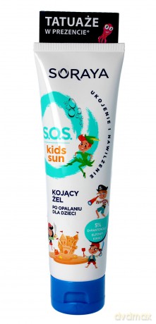 Soraya Opalanie Żel kojący S.O.S po opalaniu dla dzieci 100 ml + 4 tatuaże gratis