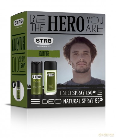 STR8 Adventure Zestaw prezentowy (dezodorant spray 150 ml + dezodorant w atomizerze 85 ml)