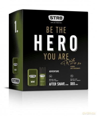 STR8 Adventure Zestaw prezentowy (dezodorant spray 150 ml + płyn po goleniu 50 ml)