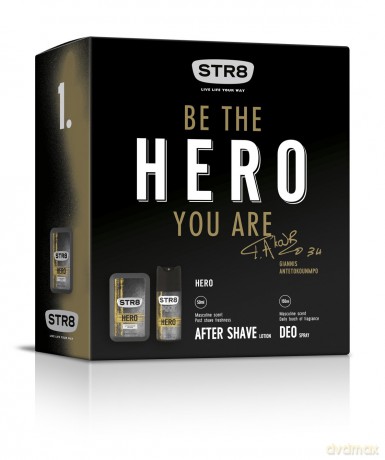 STR8 Hero Zestaw prezentowy (dezodorant spray 150 ml + płyn po goleniu 50 ml)