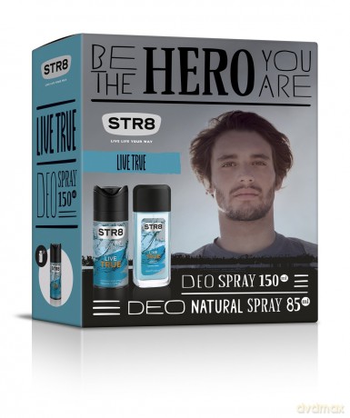 STR8 Live True Zestaw prezentowy (dezodorant spray 150 ml + dezodorant w atomizerze 85 ml)