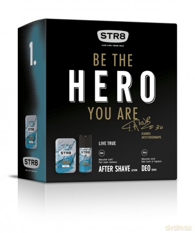 STR8 Live True Zestaw prezentowy (dezodorant spray 150 ml + płyn po goleniu 50 ml)