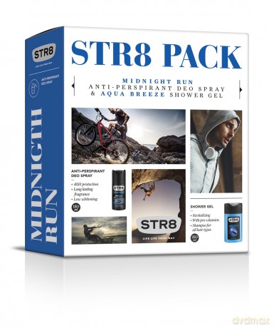 STR8 Midnight Run Zestaw prezentowy (dezodorant spray 150 ml + żel pod prysznic 250 ml)