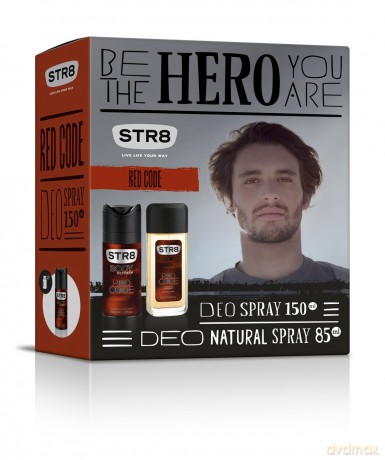 STR8 Red Code Zestaw prezentowy (dezodorant spray 150 ml + dezodorant w atomizerze 85 ml)