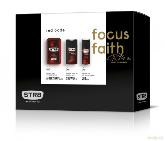 STR8 Red Code Zestaw prezentowy (dezodorant spray 150 ml + płyn po goleniu 100 ml + żel pod prysznic 250 ml)