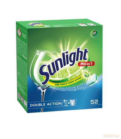Sunlight Tabletki do zmywarek All in 1 1 opakowanie -52 szt