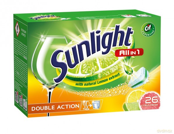 Sunlight Tabletki do zmywarek Citrus Fresh 1 opakowanie -26 szt
