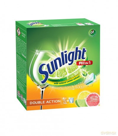 Sunlight Tabletki do zmywarek Citrus Fresh 1 opakowanie -52 szt