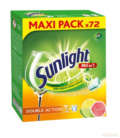 Sunlight Tabletki do zmywarek Citrus Fresh 1 opakowanie -72 szt