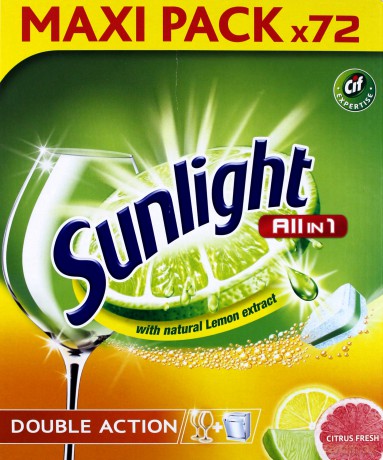 Sunlight Tabletki do zmywarek Citrus Fresh 1 opakowanie -72 szt