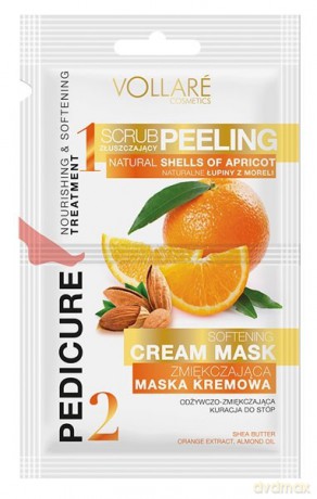 Vollare Pedicure Kuracja odżywczo-zmiękczająca do stóp (maska + peeling) 2x6ml