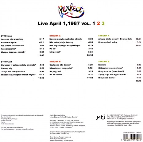Perfect: Live April 1.1987 [3xWinyl]