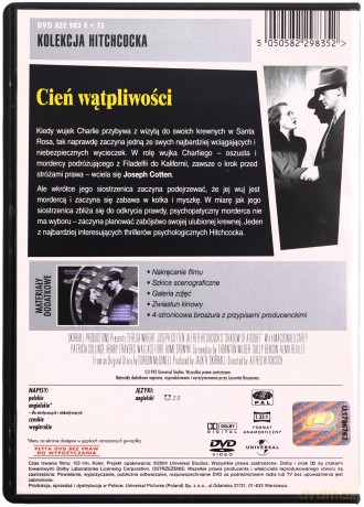 Cień wątpliwości (kolekcja Alfreda Hitchcocka) [DVD]