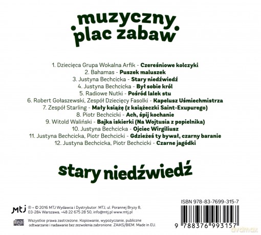 Stary niedźwiedź mocno śpi. Muzyczny plac zabaw z książką [KSIĄŻKA+CD]