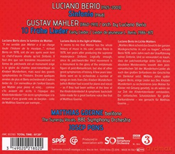 Berio Mahler: Sinfonia Goerne Pons (digipack) [CD]
