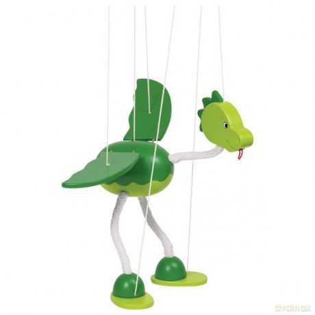 GOKI Drewniana marionetka - dinozaur