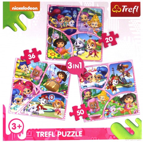 TREFL 3w1 Dołącz do naszej zabawy - Nickelodeon Junior Multi [PUZZLE]