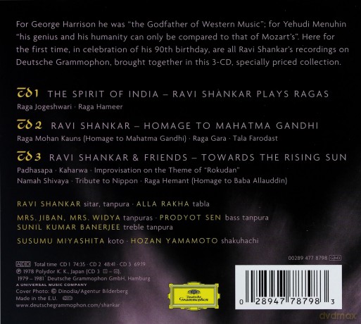 Ravi Shankar: Complete Recordings On Deutsche Grammoph (digipack) [3CD]