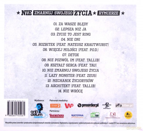 Rymcerze: Nie Zmarnuj Swojego Życia [CD]