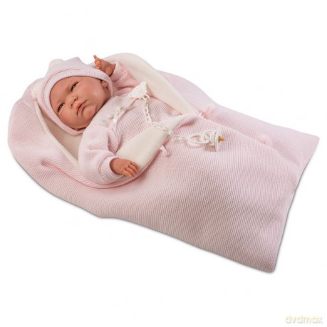 Lalka Lala w różowym śpiworku 40 cm
