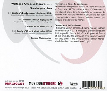 Mozart: Sonates Pour Piano Pludermacher [CD]
