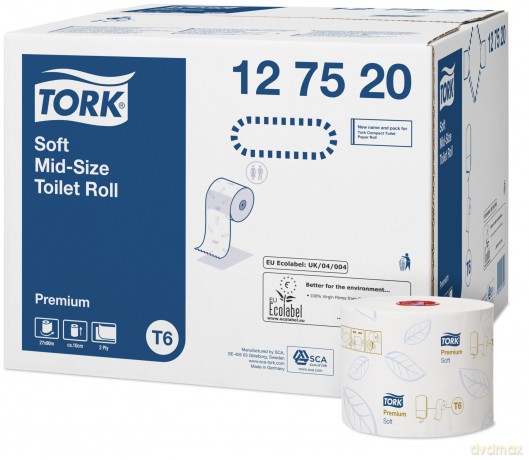 Papier toaletowy w średnich rolkach miękki Premium