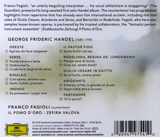 Franco Fagioli: Handel Arias [CD]