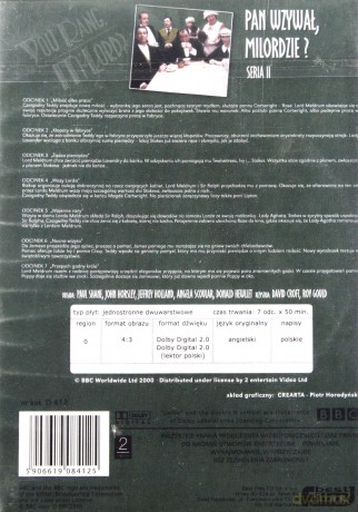 Pan wzywał Milordzie? sezon 2 odcinki 1-7 (BBC) [2DVD]