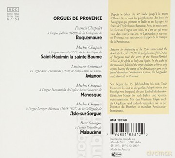 Orgues De Provence: Antonini Chapelet Chapuis Saorgin (digipack) [CD]