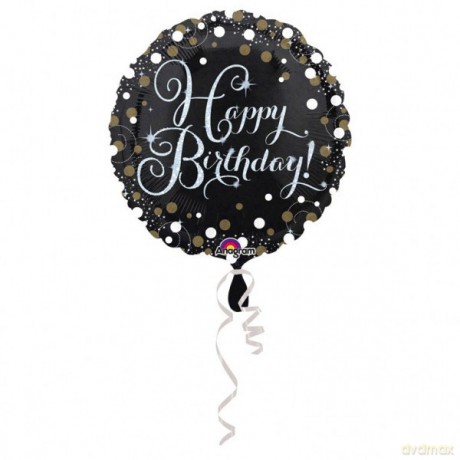 Balon foliowy okrągły 43 cm - Happy Birthday