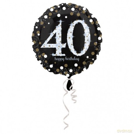 Balon foliowy okrągły 43 cm 40-urodziny